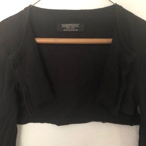 AllSaints Jagger cropped cardigan black sz 6